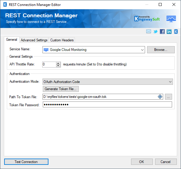 Google Cloud Monitoring Rest Connection Manager - General